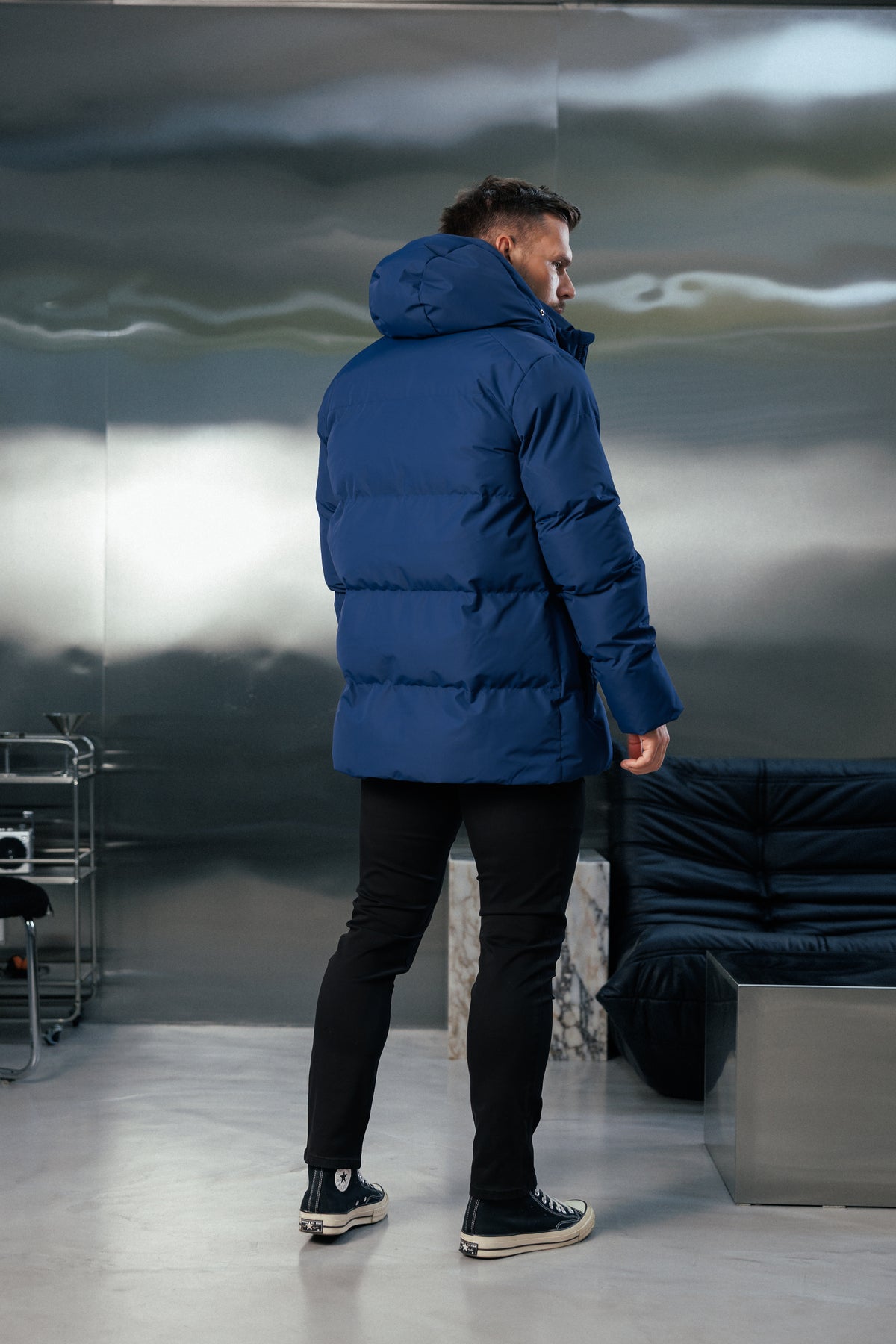 Navy Padded Coat with Hood - FSN238 (PRE ORDER 24TH OCTOBER)