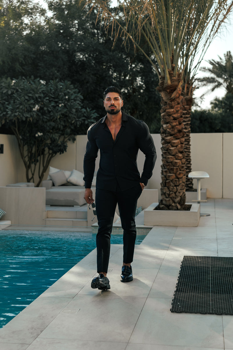 Father Sons Ultra Stretch Compression Shirt Long Sleeve Black - FS1234