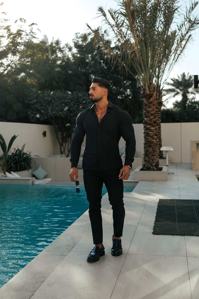 Father Sons Ultra Stretch Compression Shirt Long Sleeve Black - FS1234