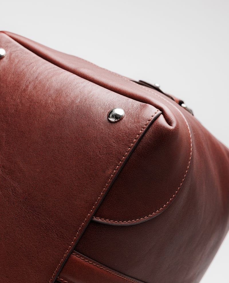 Father Sons Dark Tan Leather Holdall Bag - FSH202