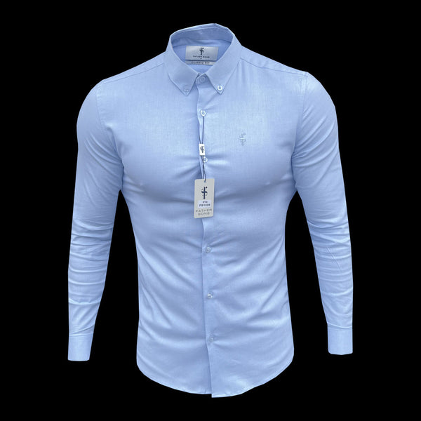 Father Sons Classic Stretch Oxford Long Sleeve Light Blue - FS1006