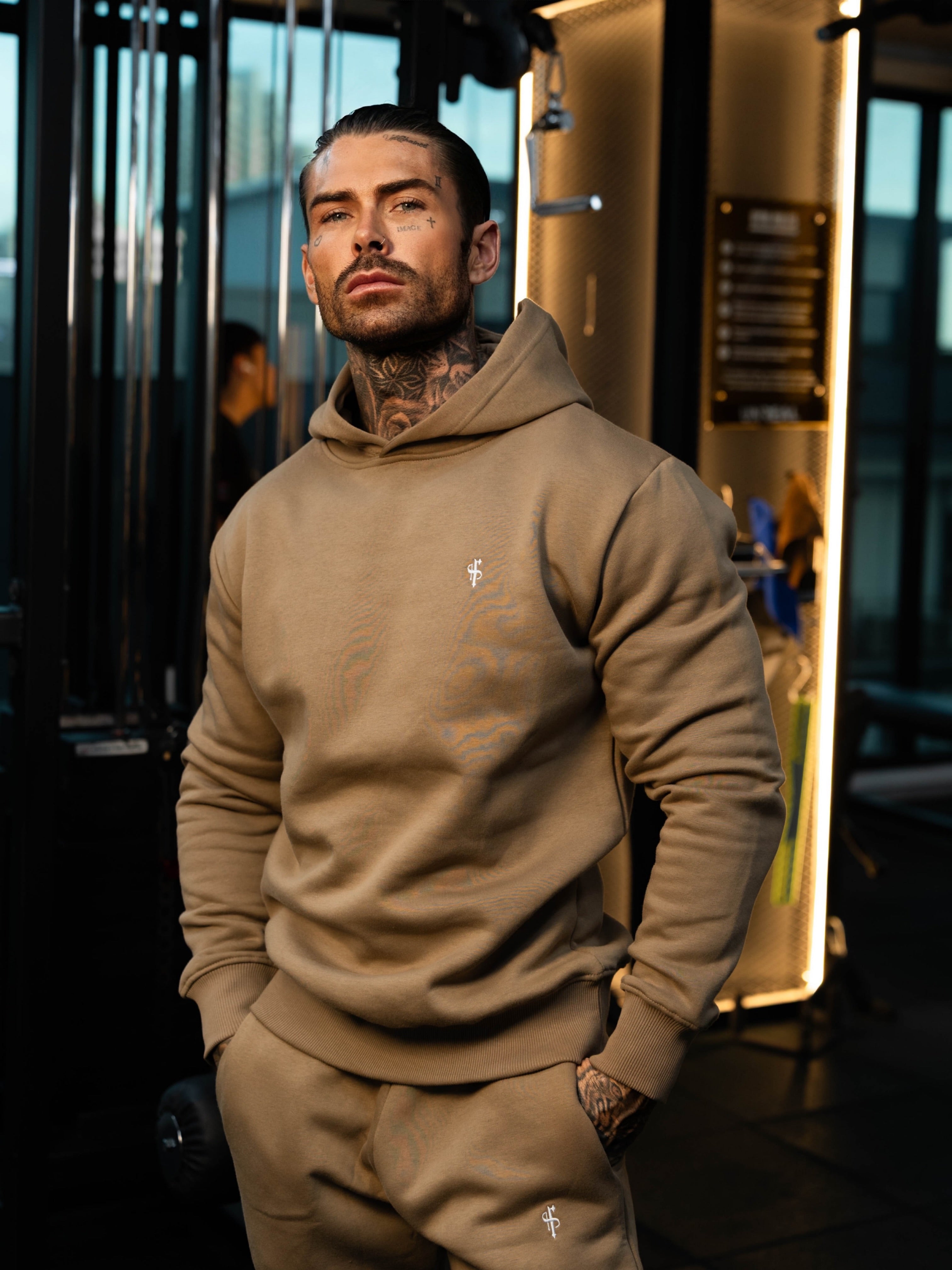 Plain Taupe Hoodie With FS Branding - FSH1191