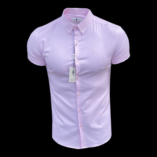 Father Sons Classic Stretch Oxford Short Sleeve Pink - FS1017