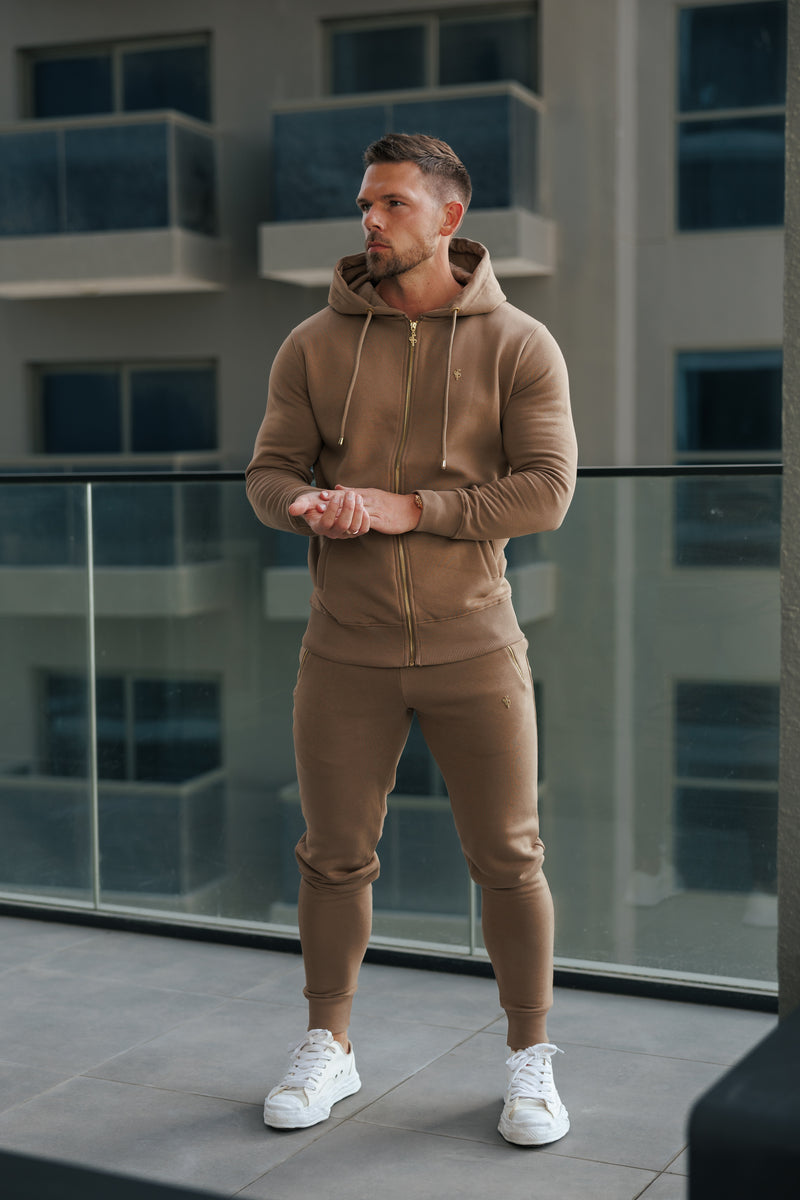 FS Taupe / Gold Full Zip Hoodie with Pockets - FSH1248