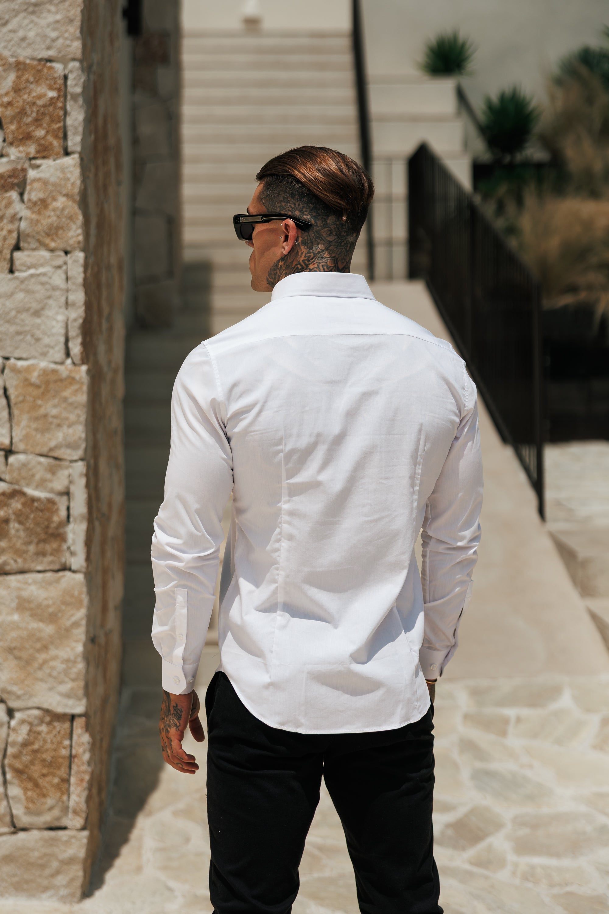Romeo Classic Fit Stretch White Buttondown Collar Shirt  - FS1255