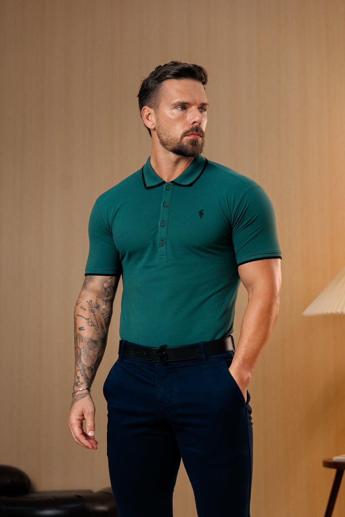 Navy Chino Trousers With Belt Loops - FSH1664 (PRE ORDER 10TH SEPTEMBER)