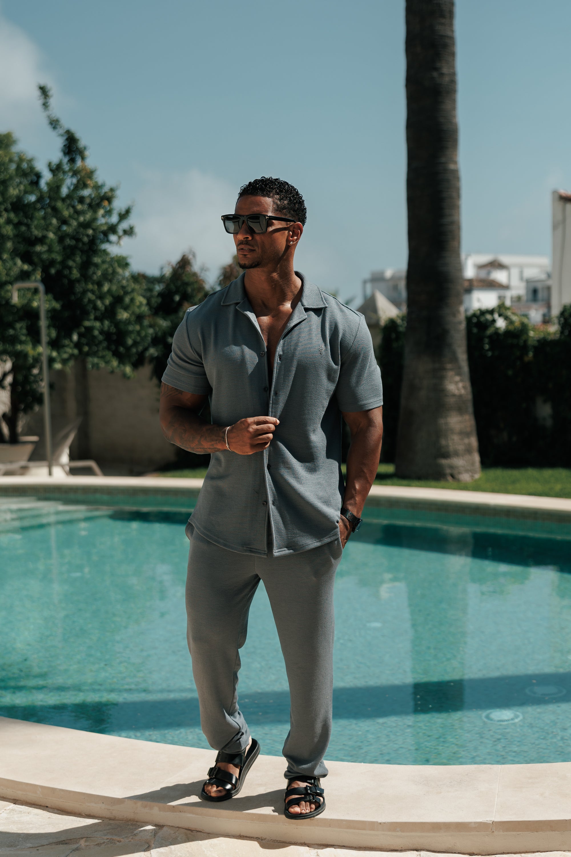Jersey Cord Slim Gunmetal Trousers - FSR092 (PRE ORDER 15TH JUNE)