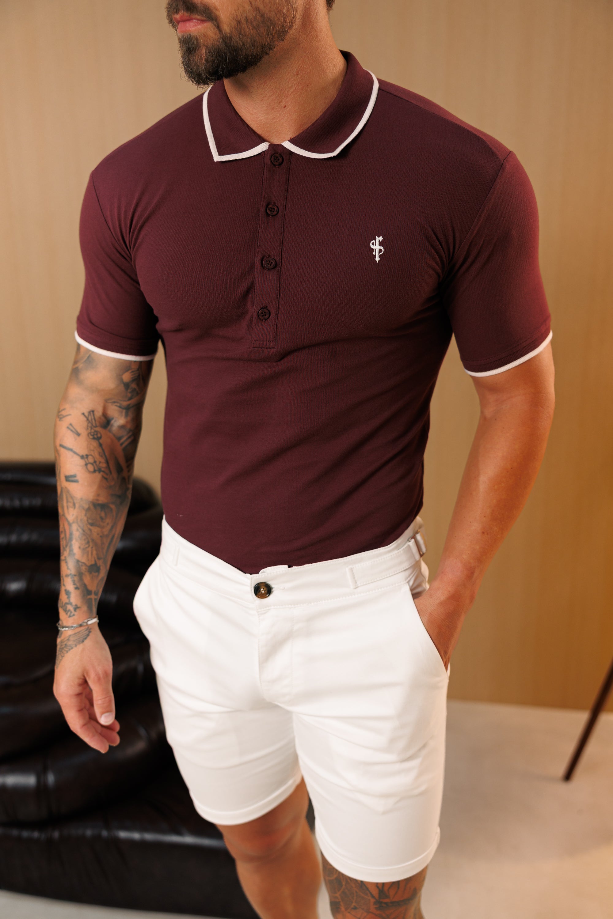 White Chino Shorts With Side Adjusters - FSH1659 (PRE ORDER 10TH SEPTEMBER)