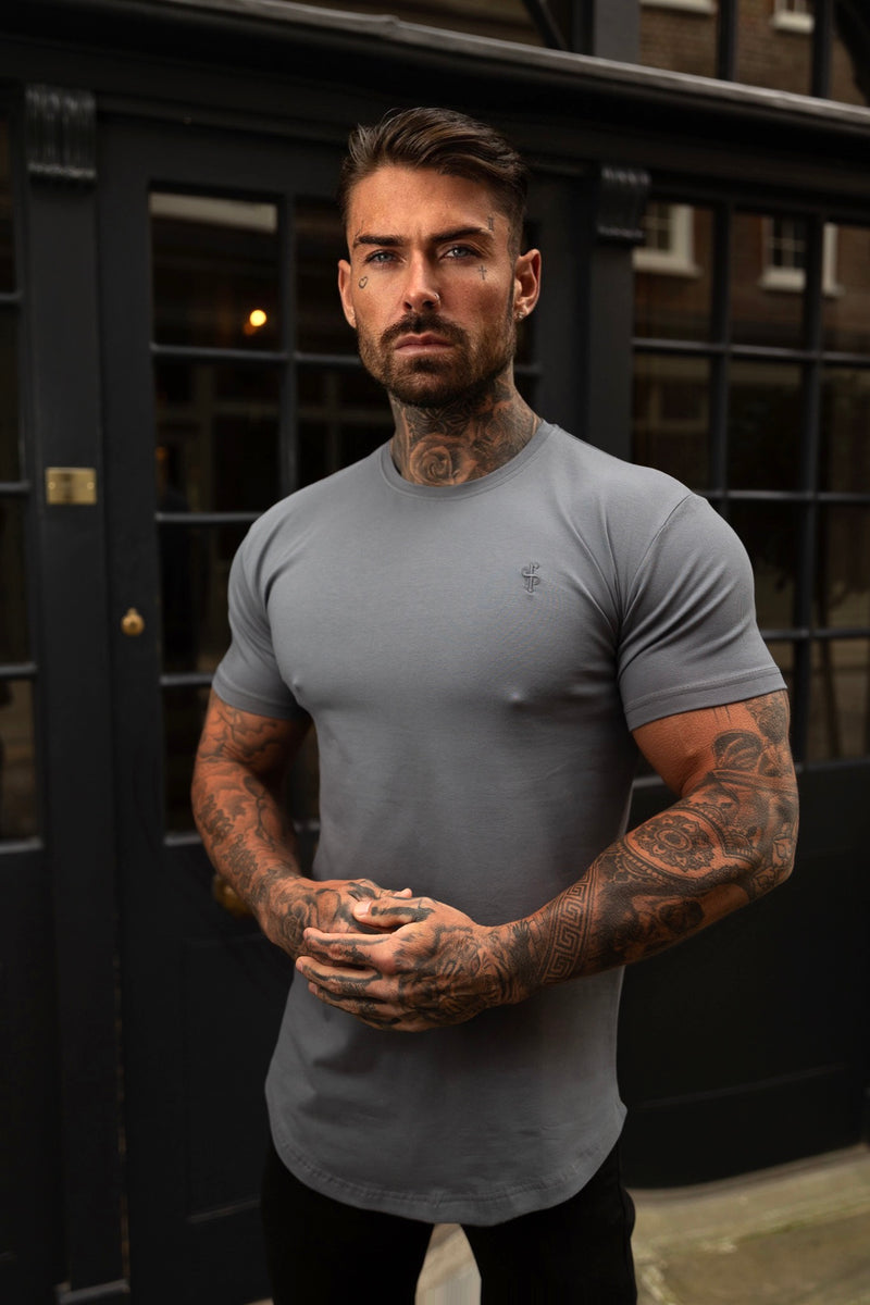 Father Sons Classic Charcoal Tonal Curved Hem Crew T Shirt - FSH993 (PRE ORDER 25TH JUNE)