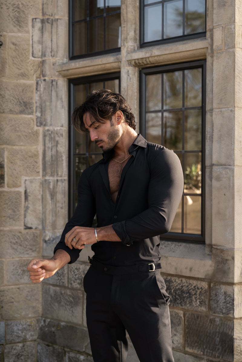 Father Sons Ultra Stretch Compression Shirt Long Sleeve Black - FS1234