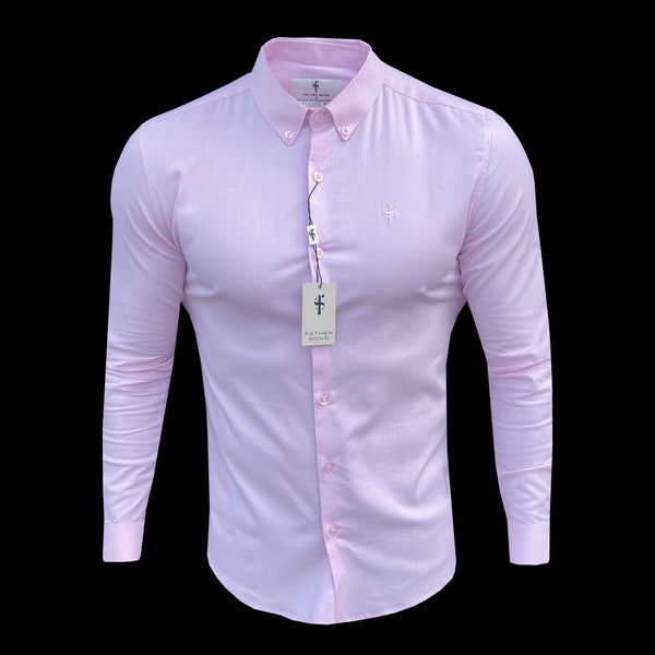 Father Sons Classic Stretch Oxford Long Sleeve Pink - FS1016
