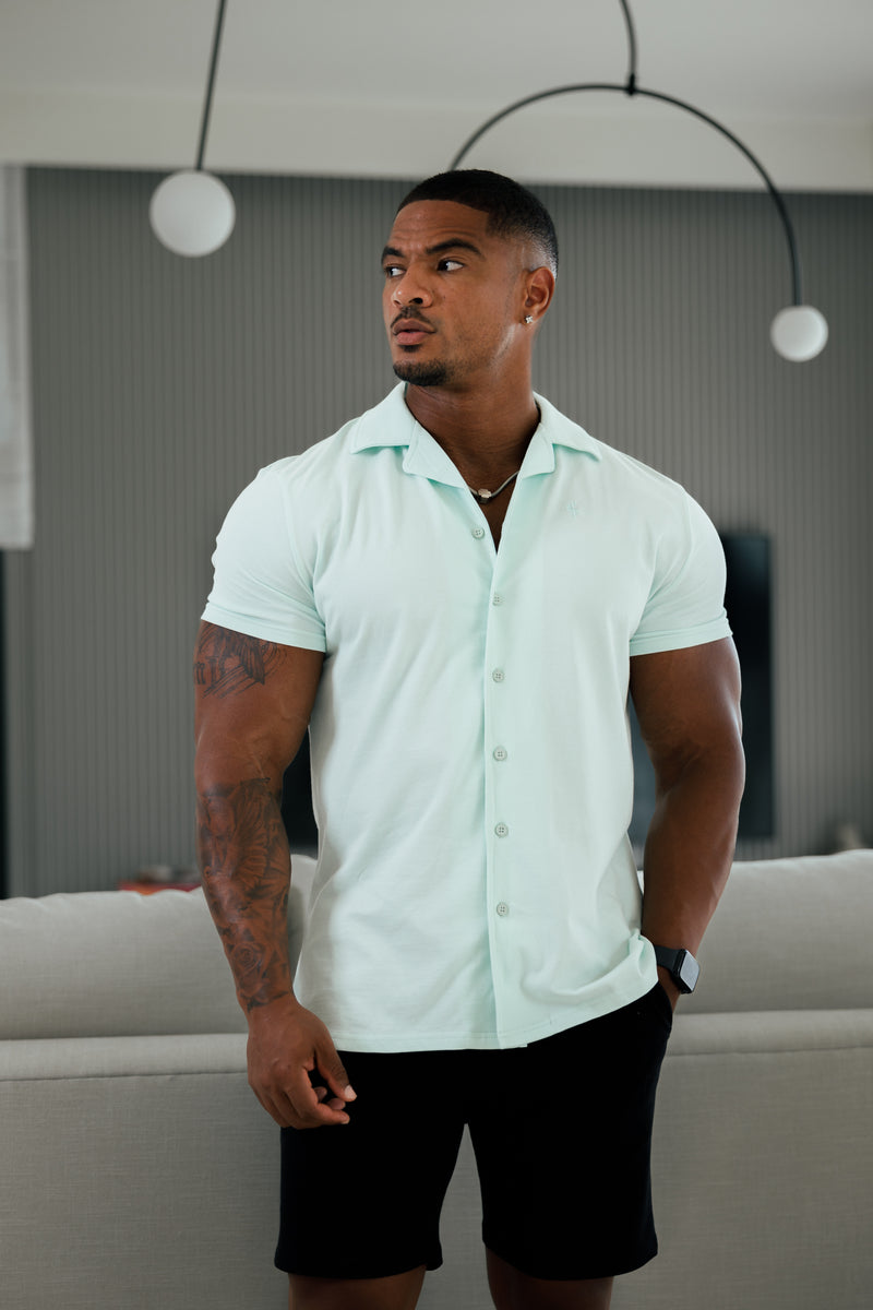 Father Sons Stretch Mint Pique Revere Shirt Short Sleeve - FSH1078