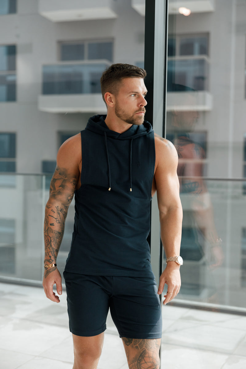 Sleeveless Hoodies Sweatshirt Men's Tank Top With Hood Father Sons