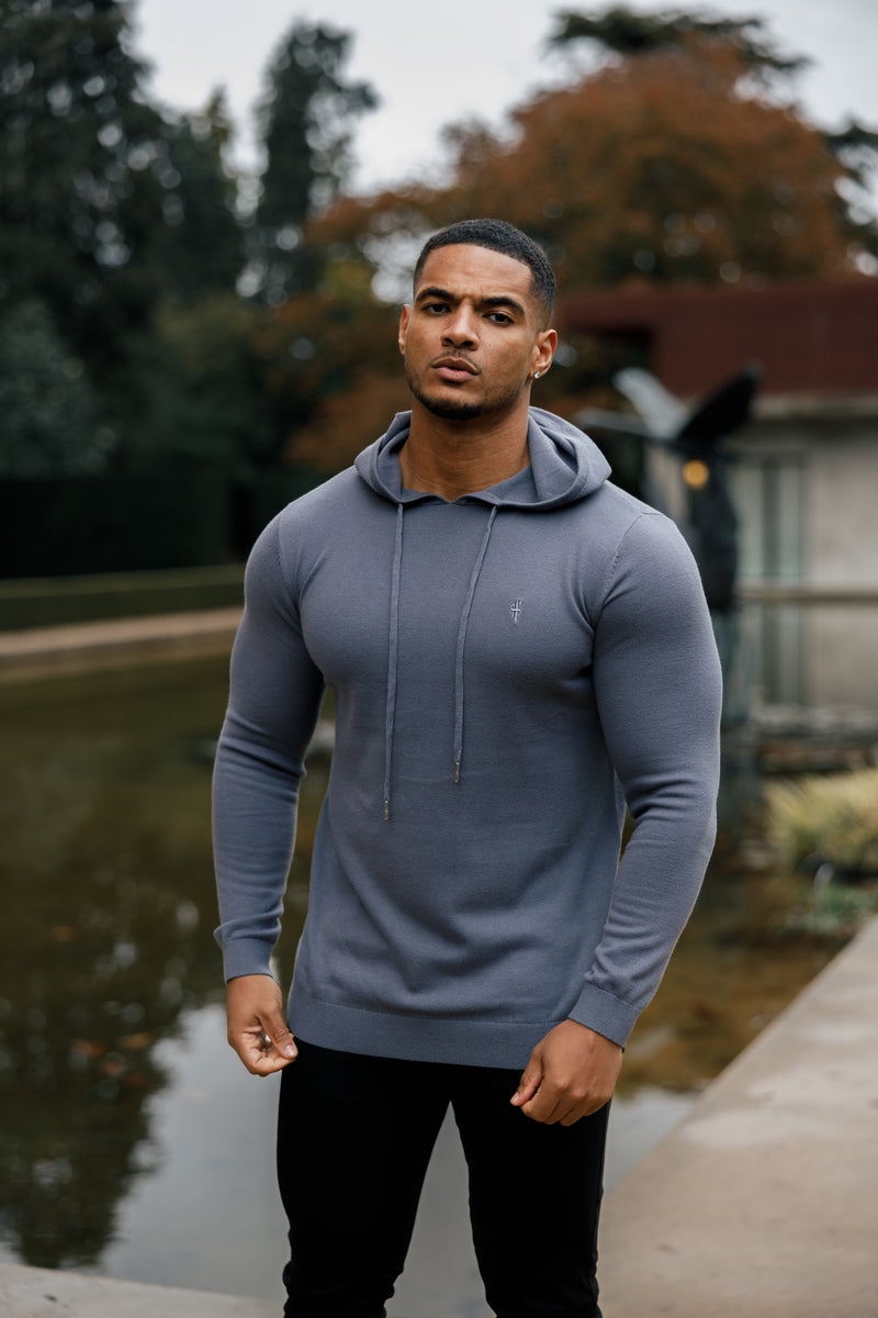 Father Sons Gunmetal Knitted Overhead Hoodie - FSN114