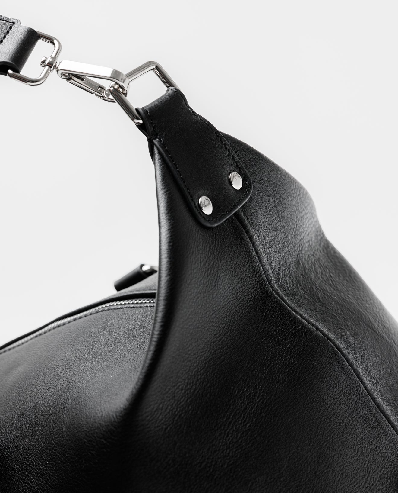 Black Leather Holdall Bag - FSH201