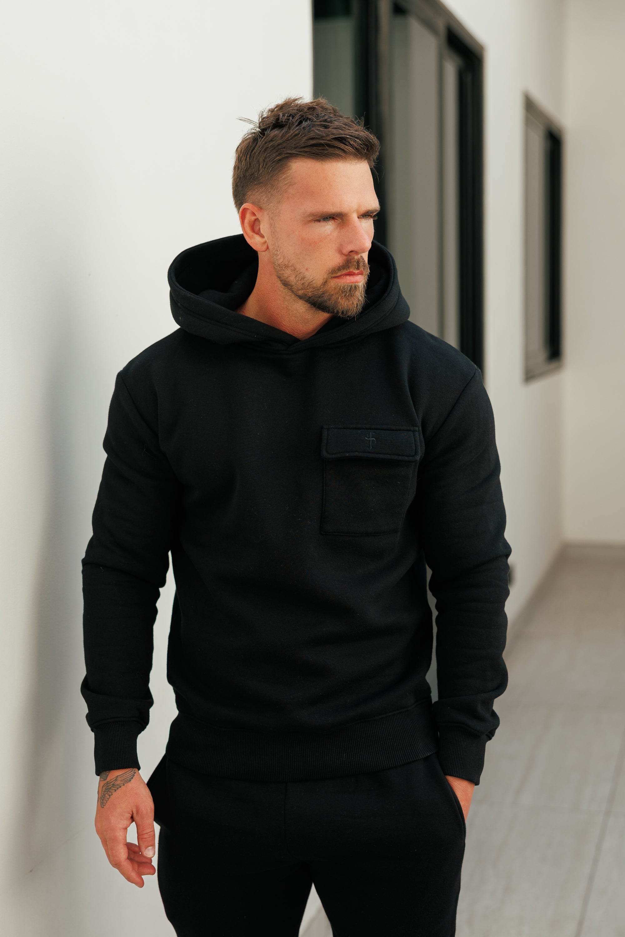 Black Cargo Hoodie - FSR030