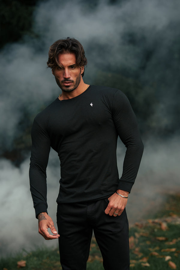 Father Sons Black / Silver Bamboo Crew Long Sleeve - FSH1415