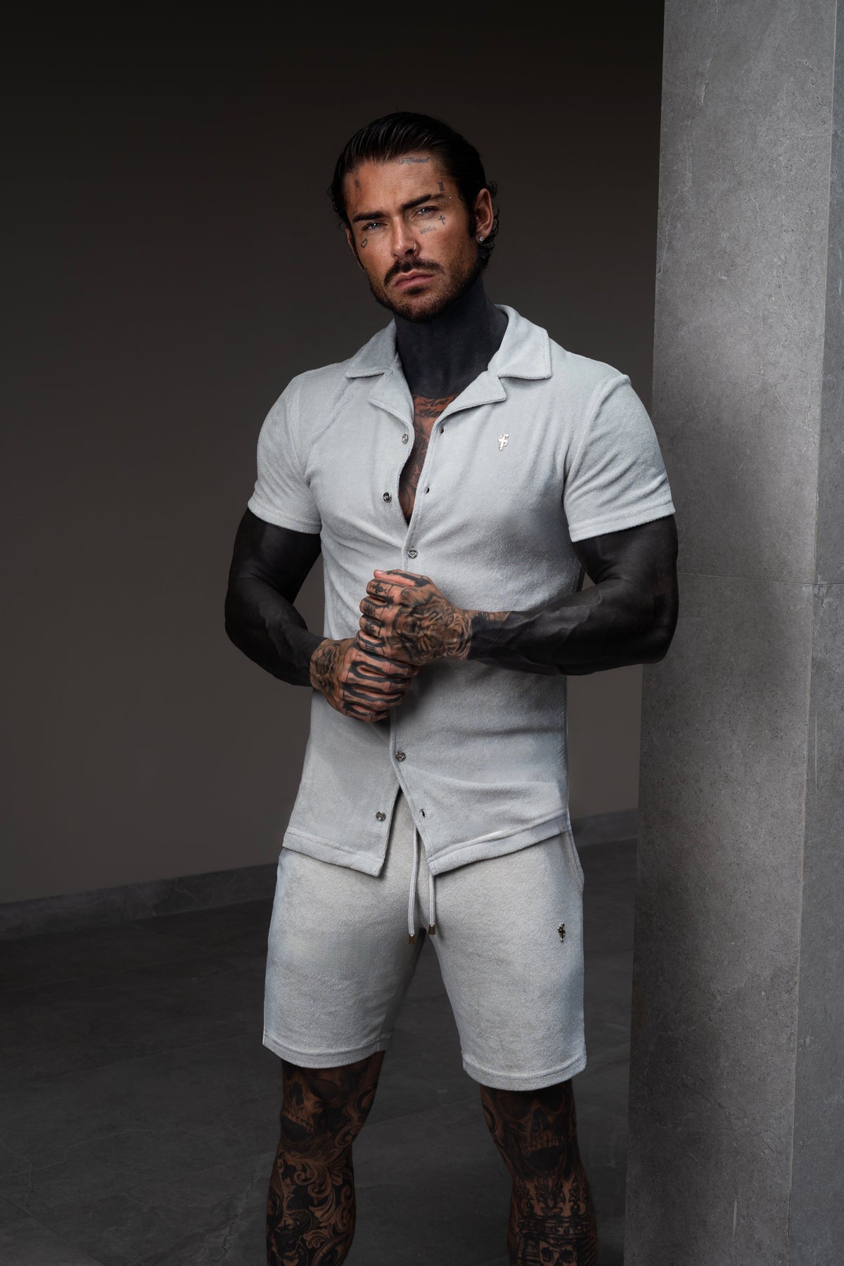 Beige Towelling Shorts