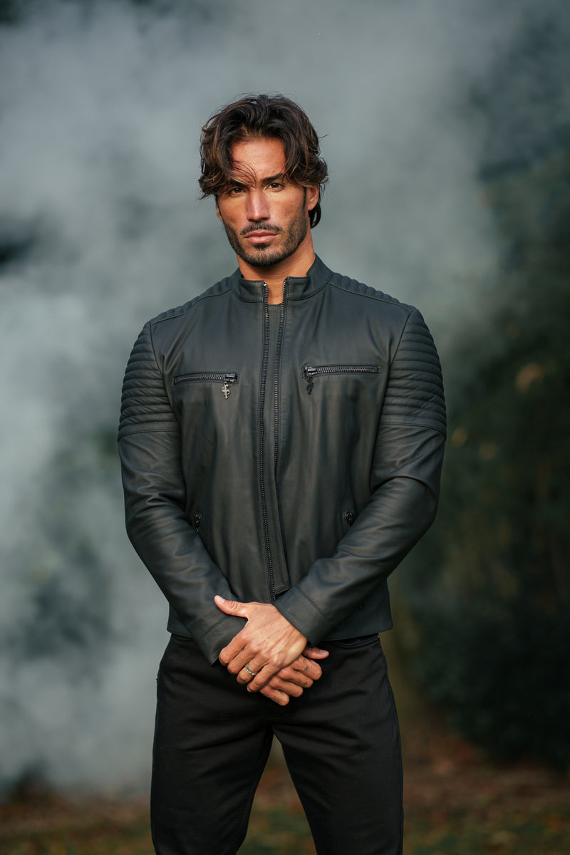 Father Sons Black Bomber Leather Jacket - FSH1436