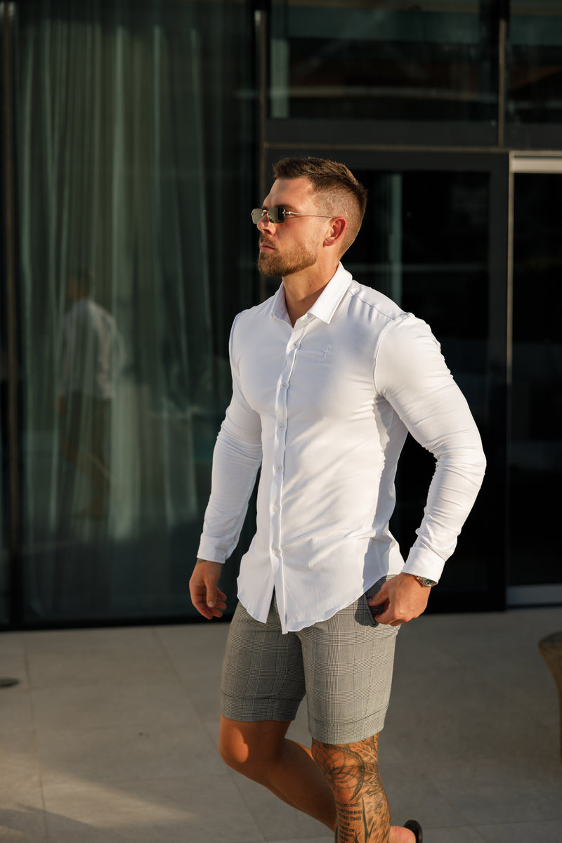 Father Sons Fitted White Long Sleeve Jersey - FSD001