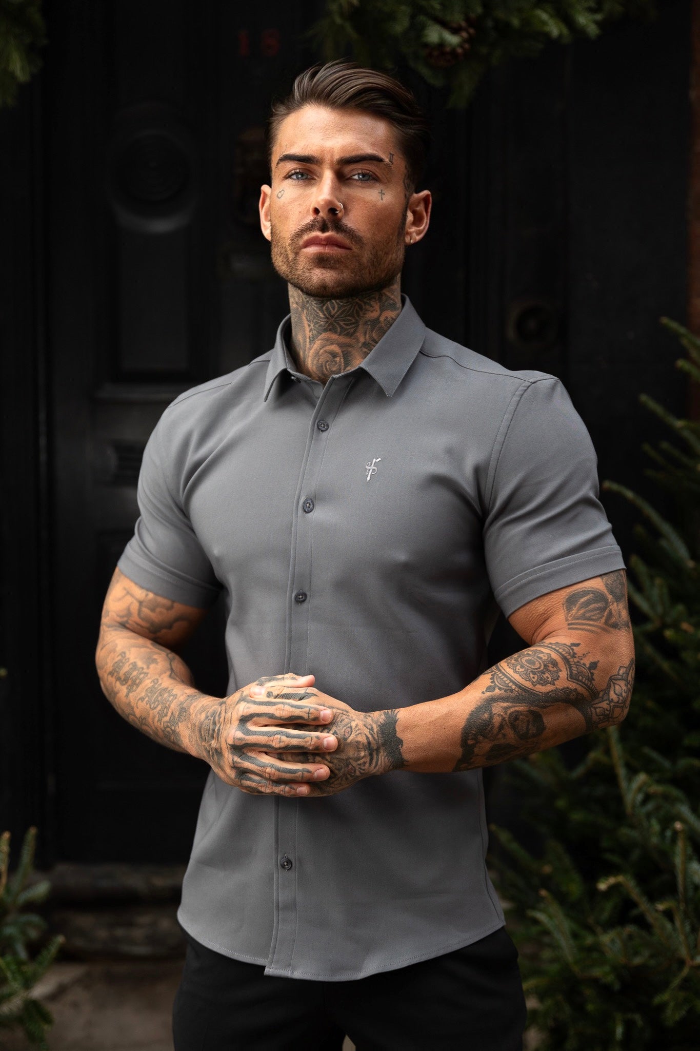 Super Slim Scuba Gunmetal Short Sleeve Stretch - FS1032