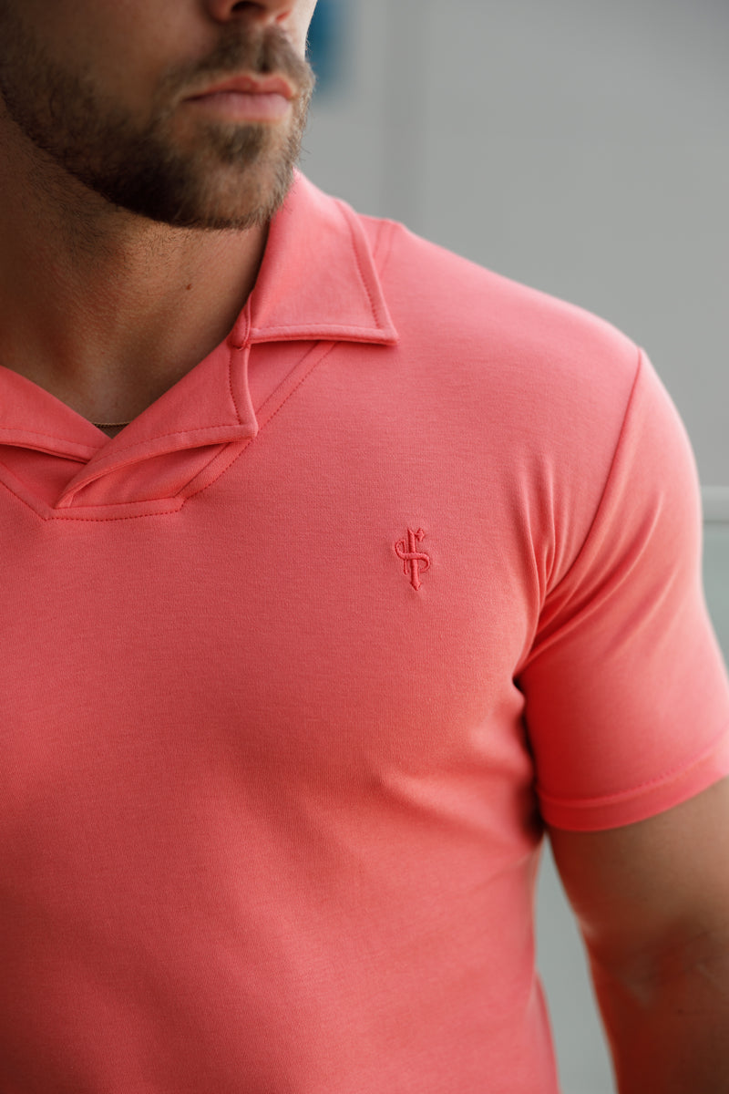 Father Sons Classic Coral Polo Shirt With Revere Collar - FSH1066