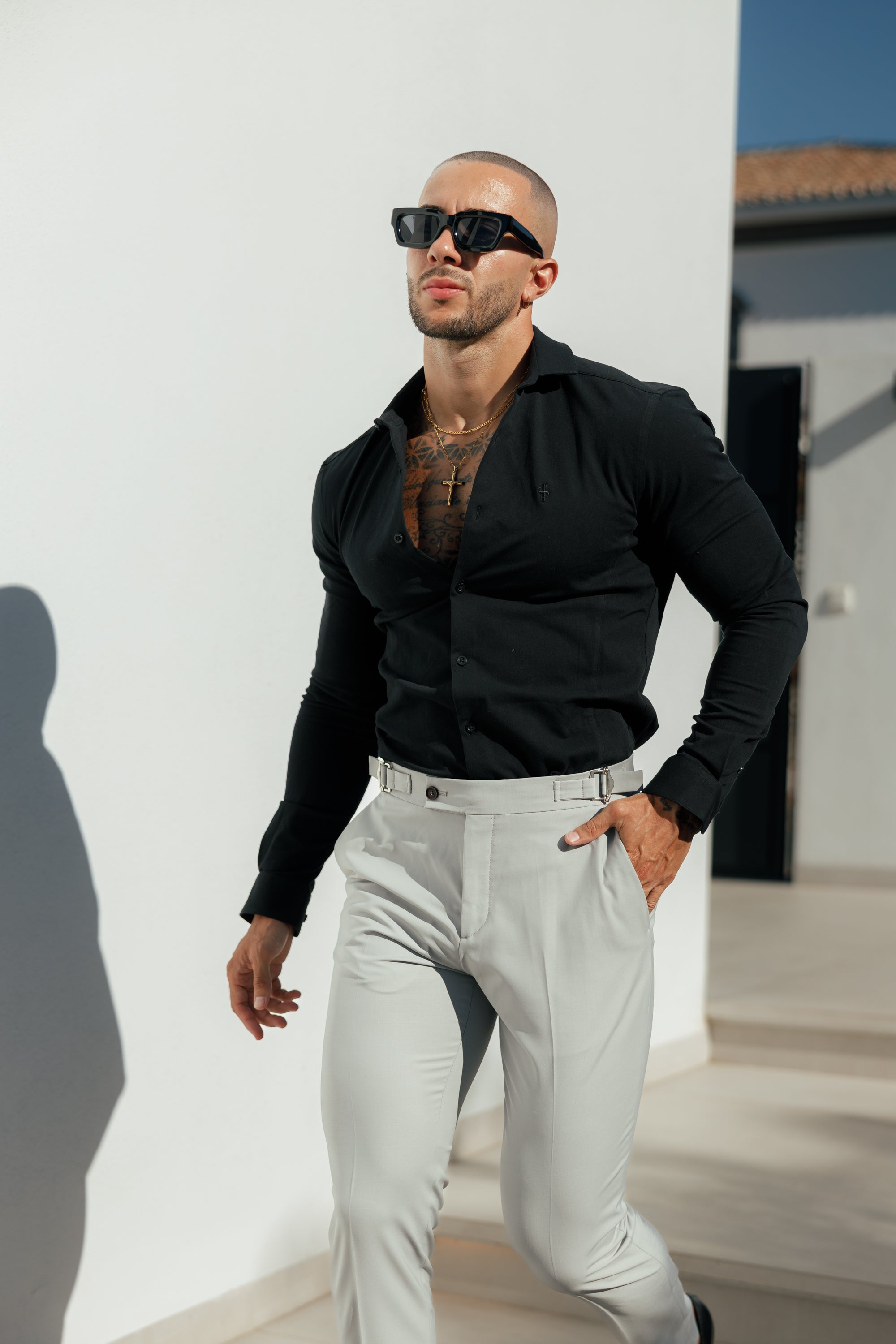 Slim Formal Stone Stretch Trousers with Side Adjusters - FST028