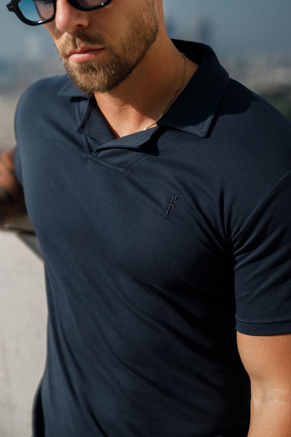 Father Sons Classic Navy Polo Shirt With Revere Collar - FSH1062  (PRE ORDER 29TH APRIL)