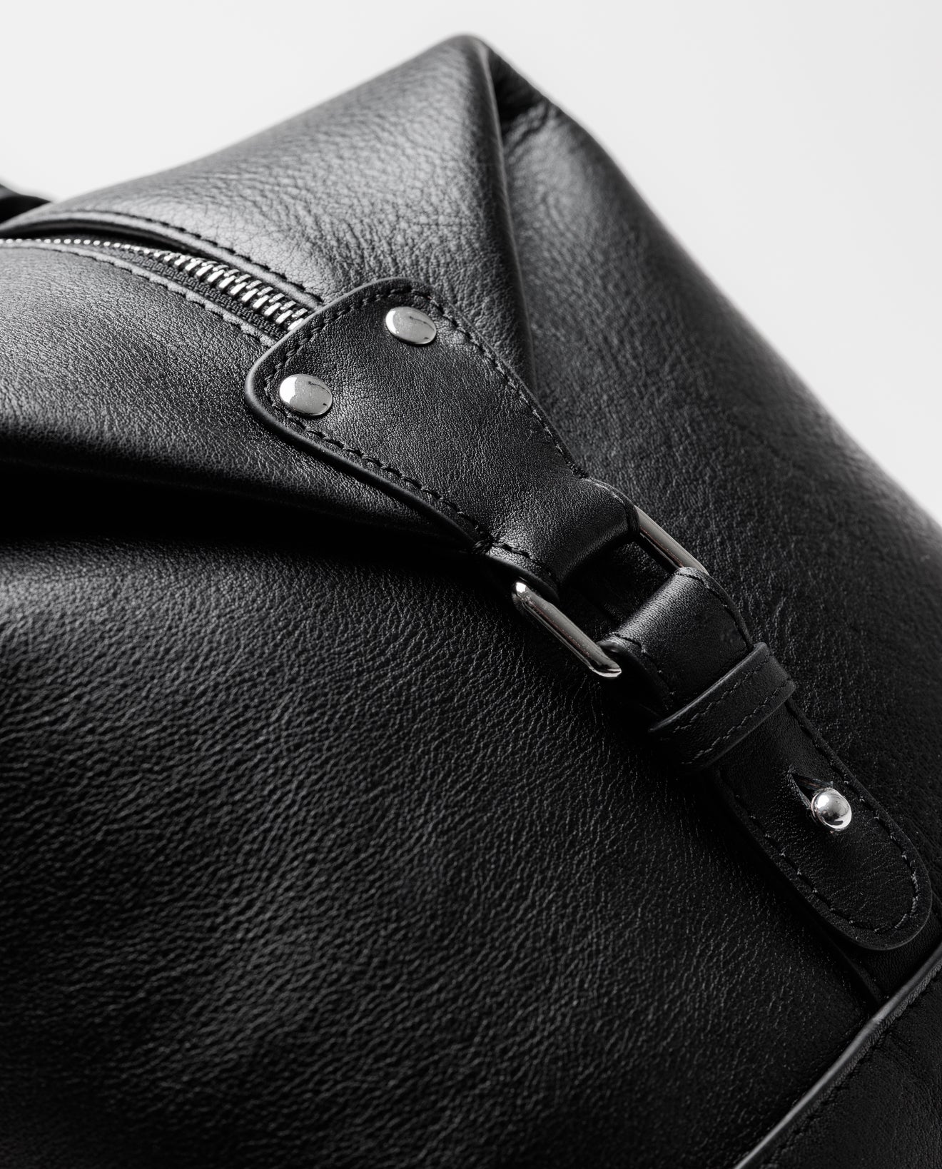 Black Leather Holdall Bag - FSH201