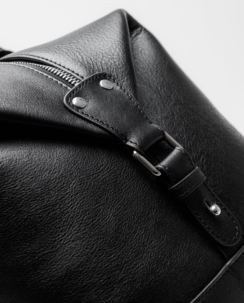 Father Sons Black Leather Holdall Bag - FSH201
