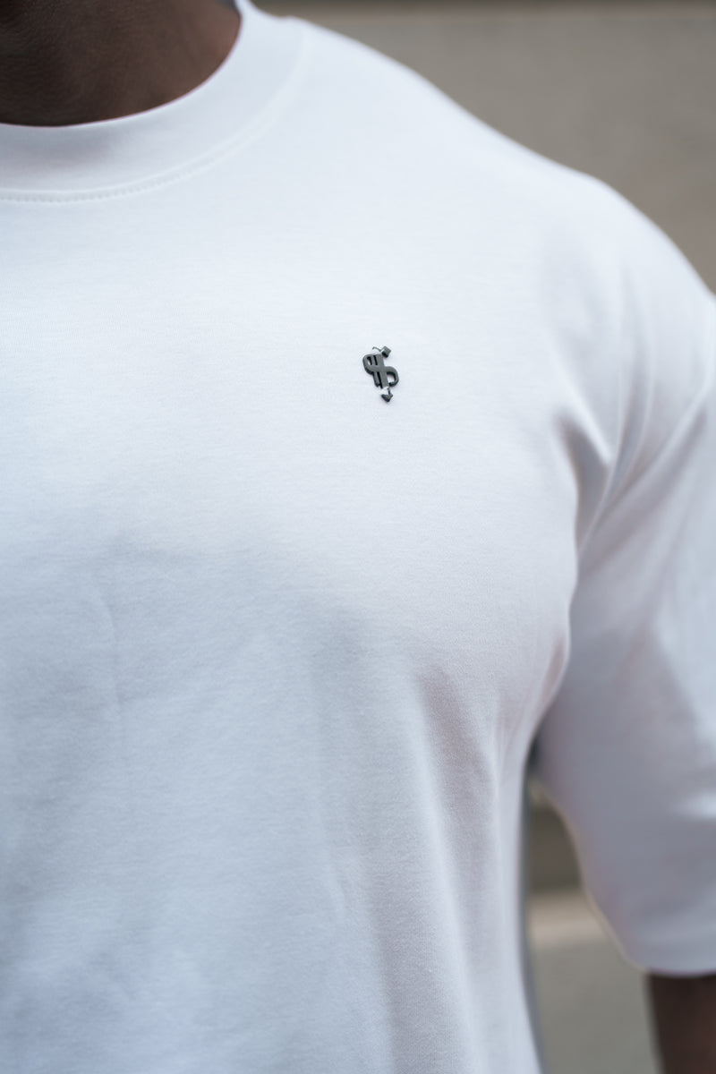 Father Sons Classic White / Black Oversized Crew T Shirt - FSH1372