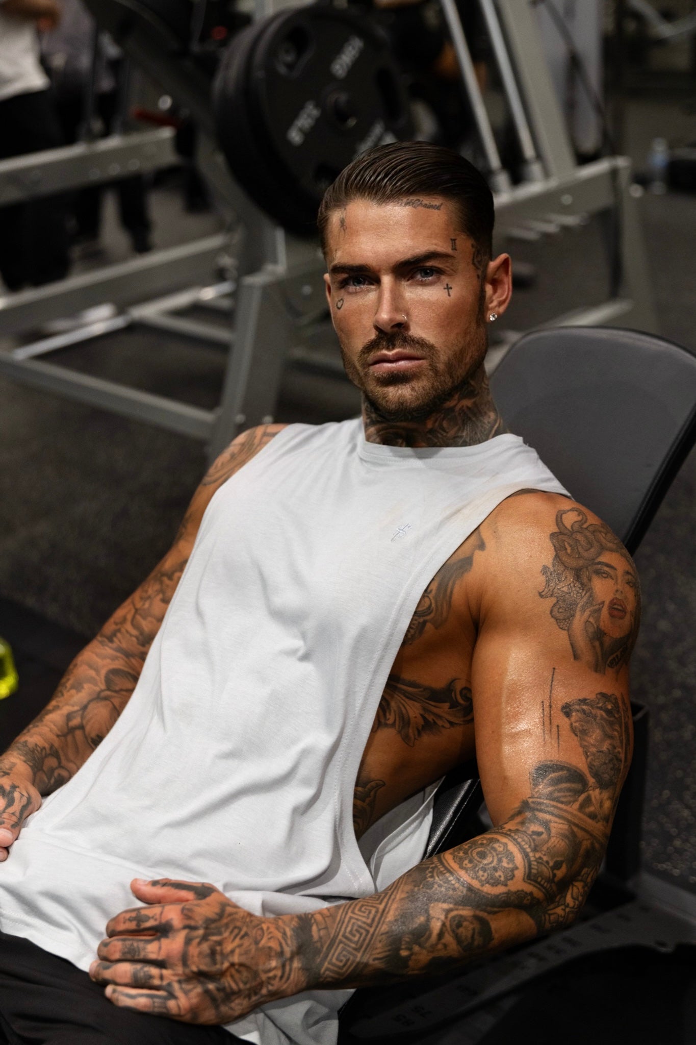 Classic Bamboo Dropped Armhole Light Grey Vest - FSH893