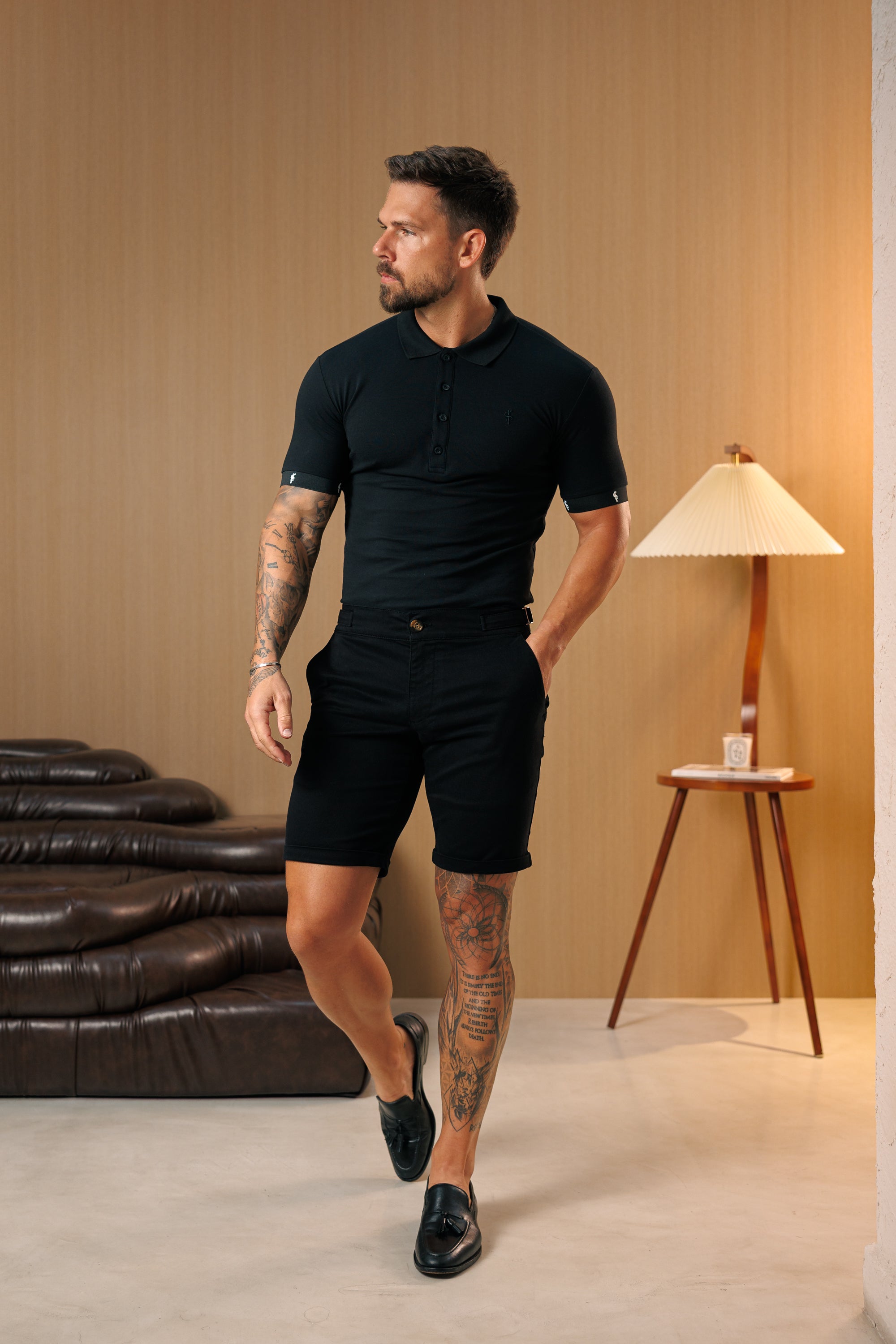 Black Polo with FS Elastic Sleeve Branding - FSH1552