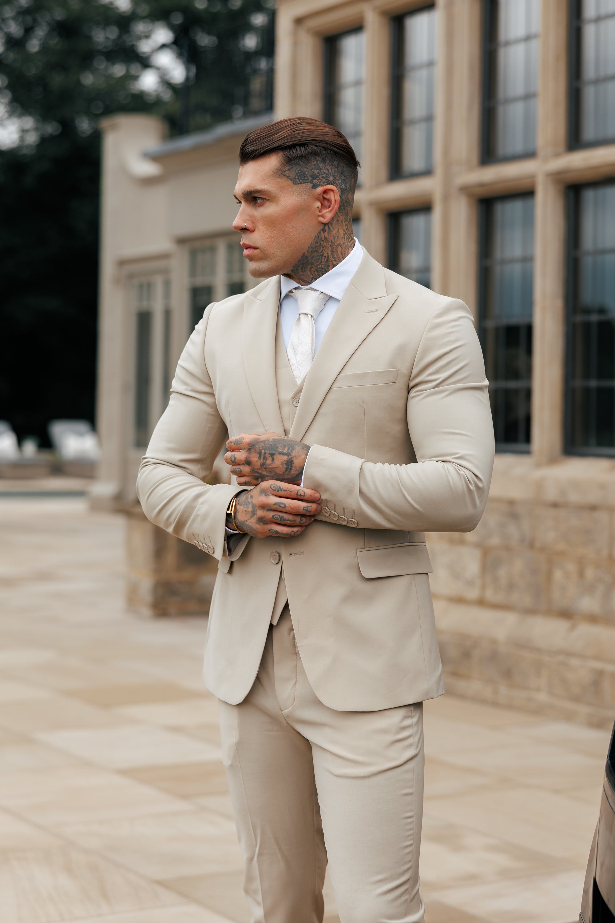 Slim Formal Suit Jacket Beige - FSJKT012