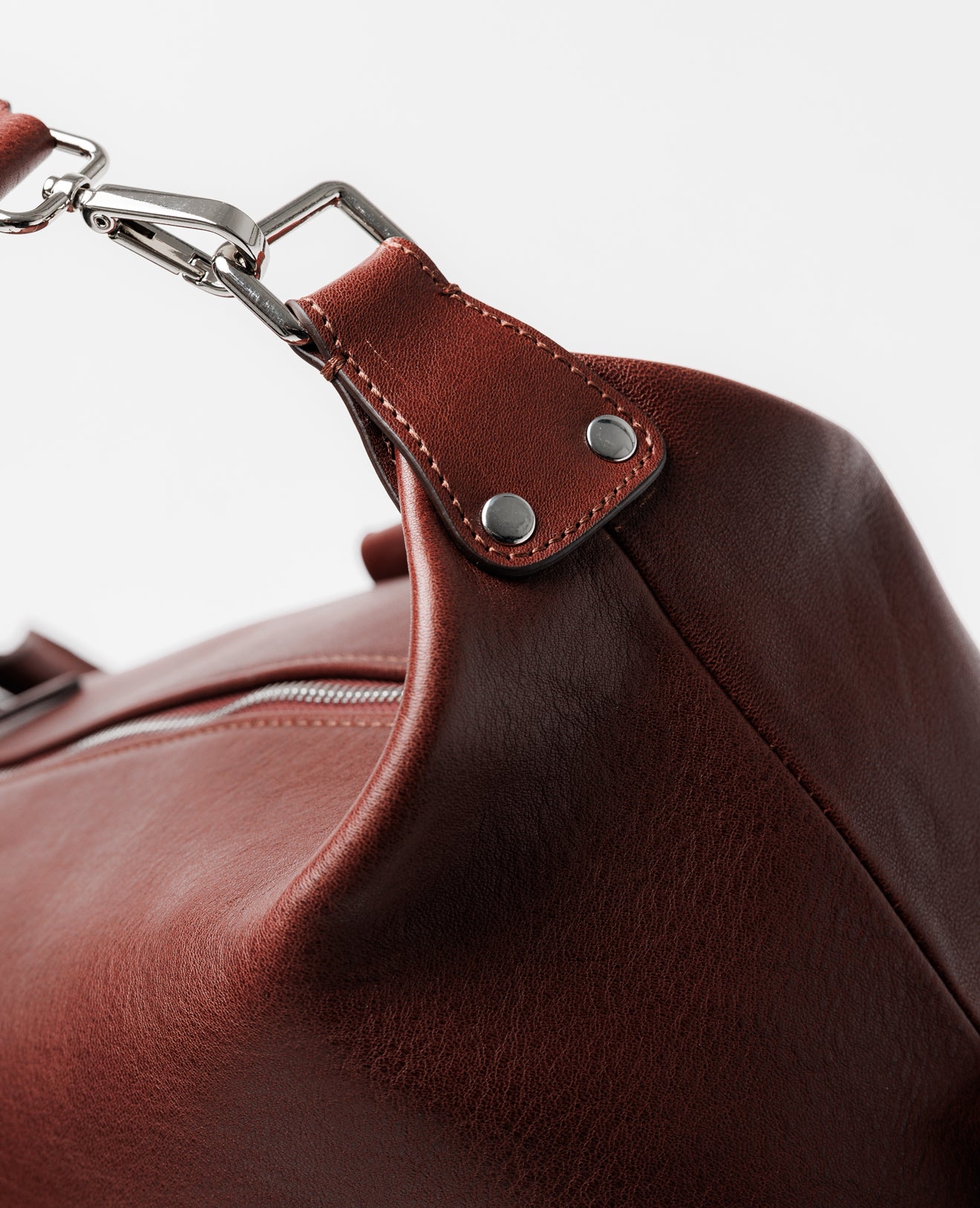 Dark Tan Leather Holdall Bag - FSH202