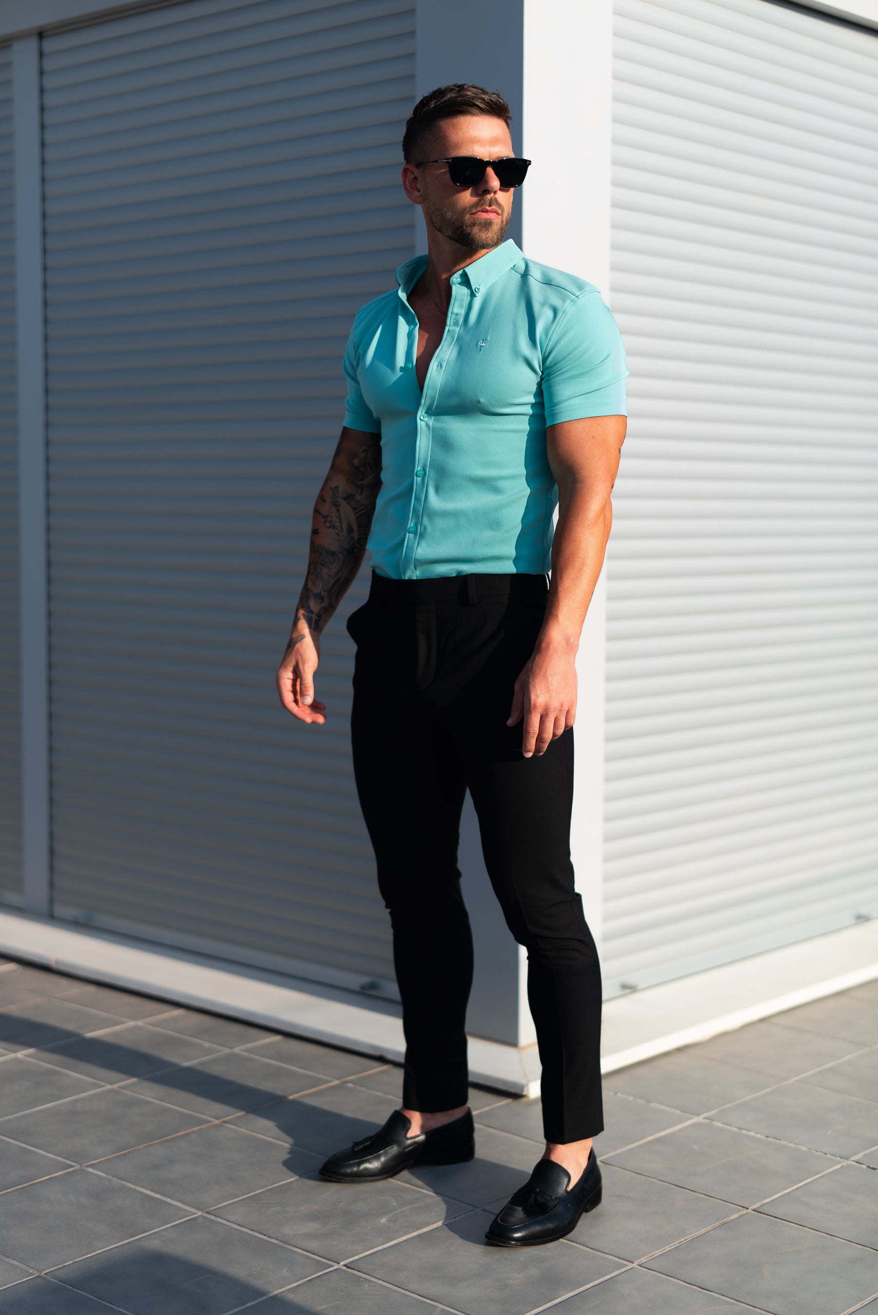 Super Slim SS New Mint Scuba with Button Down Collar - FS1117