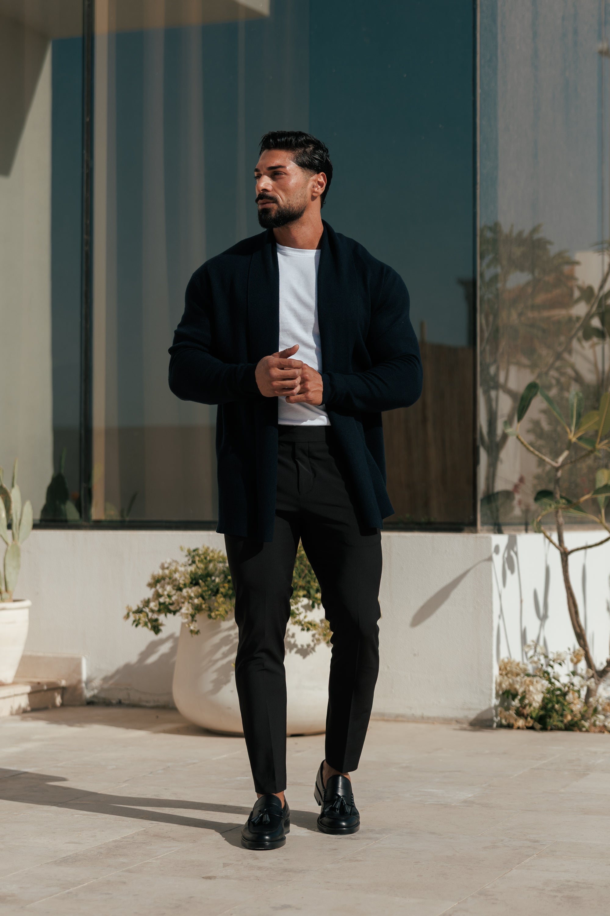 Soft Touch Shawl Cardigan Navy -  FSA002