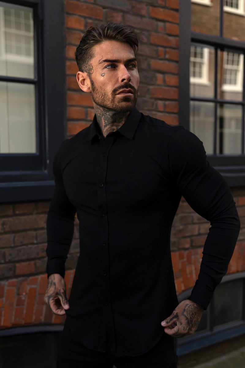 Father Sons Fitted Black Long Sleeve Jersey - FSD004