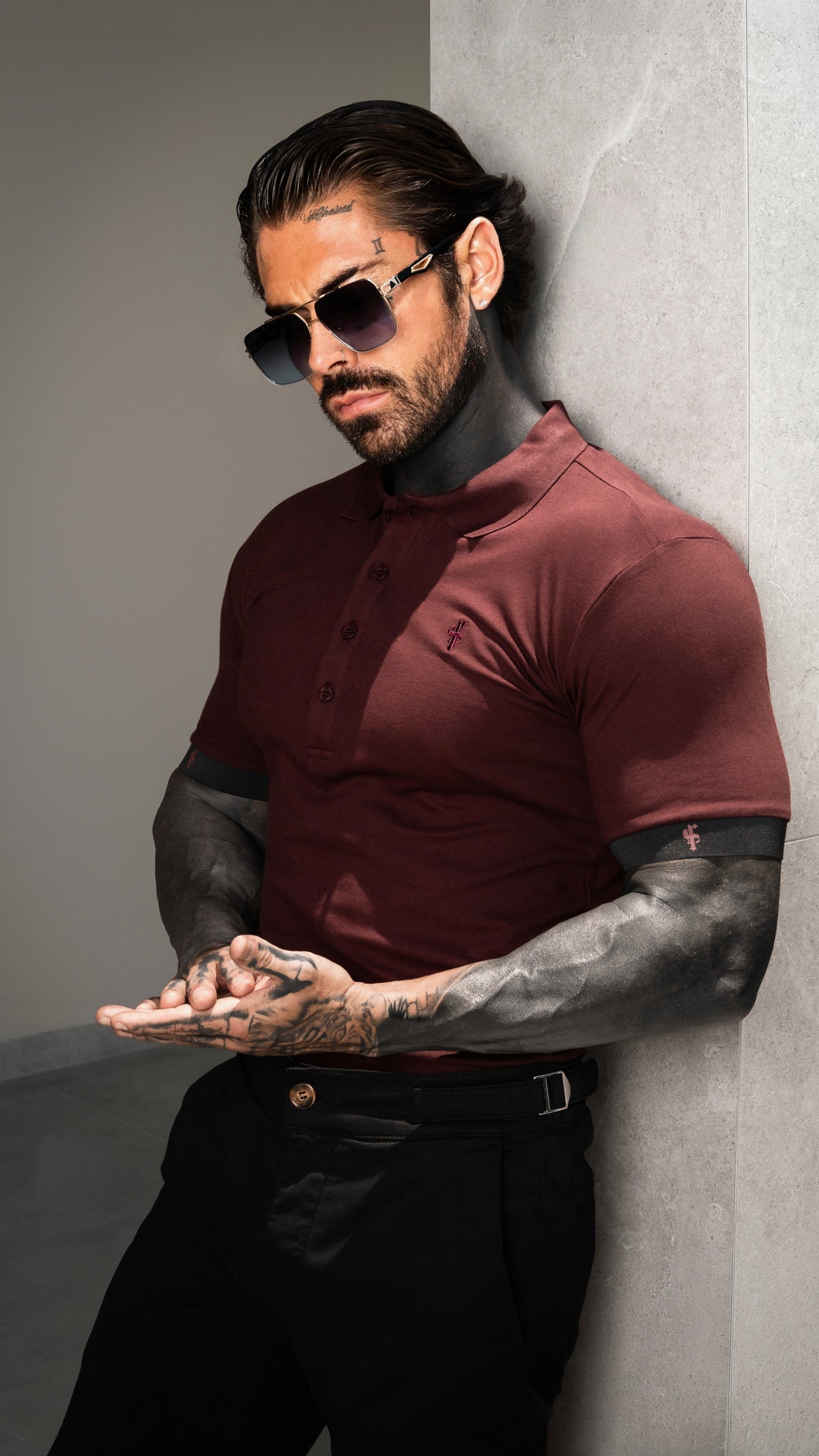 Burgundy Polo with FS Elastic Sleeve Branding - FSH1558