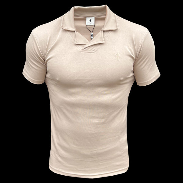 Father Sons Classic Beige Polo Shirt With Revere Collar - FSH1061