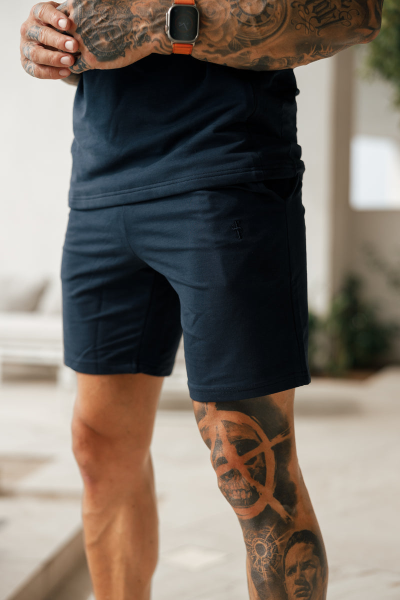Father Sons Navy Elasticated Shorts - FSH902