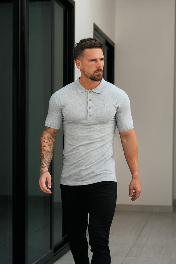 Father Sons Classic Light Grey / Silver Polo Shirt - FSH1406