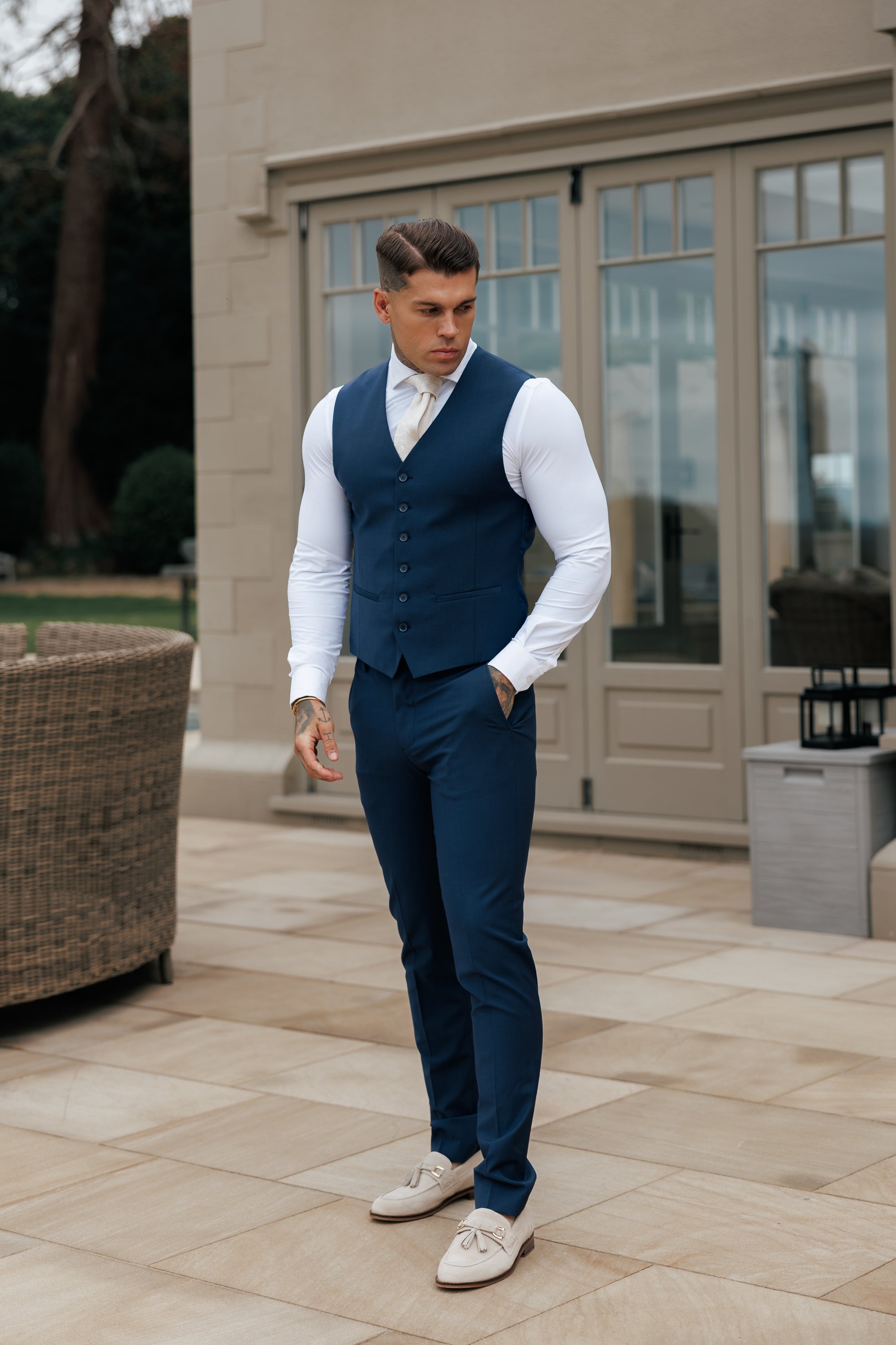 Slim Formal Waistcoat Navy - FSW012