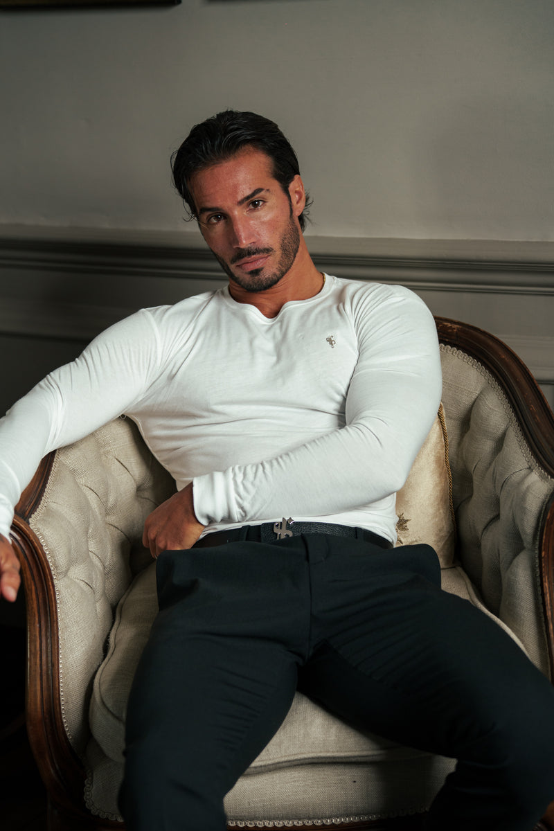 Father Sons White / Silver Bamboo Crew Long Sleeve - FSH1416