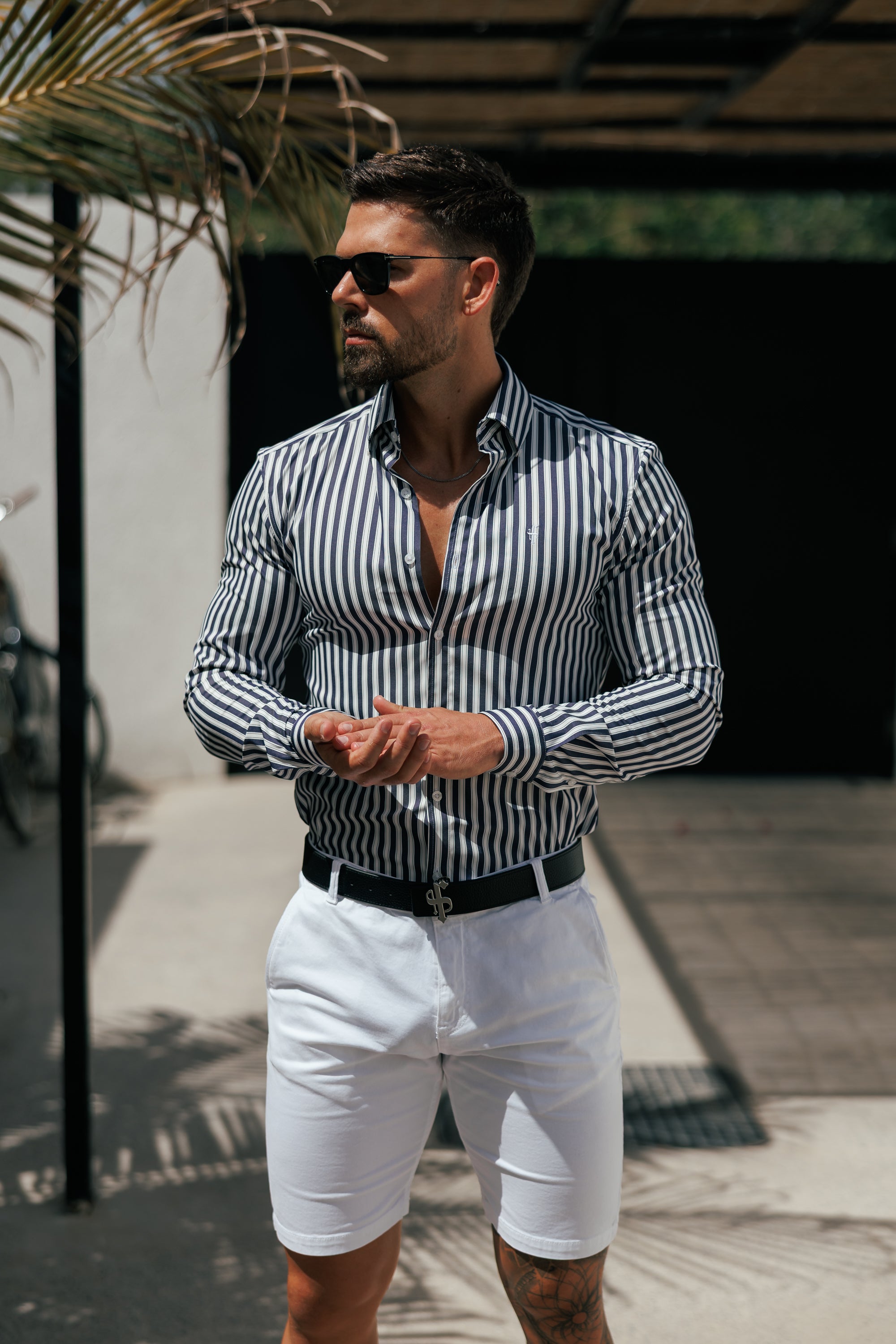 Slim Fit Ecru Chino Shorts - FSH228