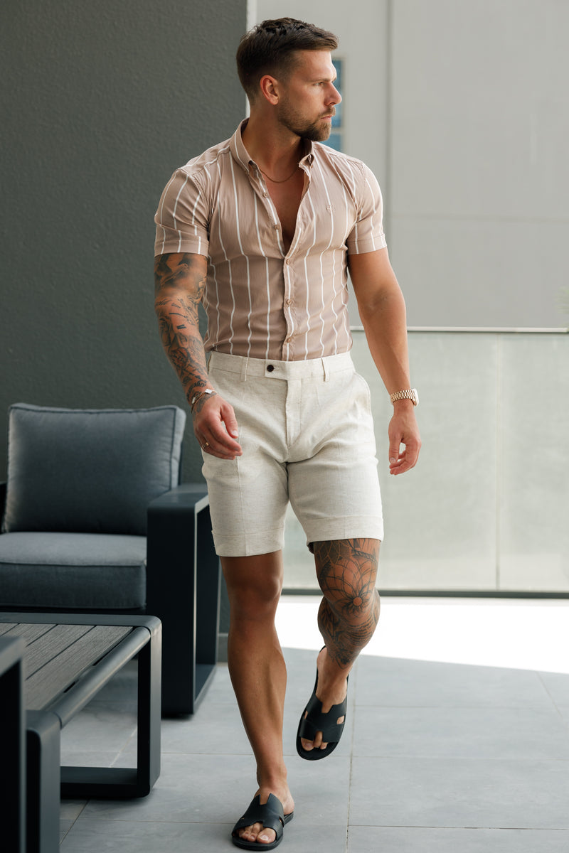 Father Sons Tailored Linen Shorts - FSTS002