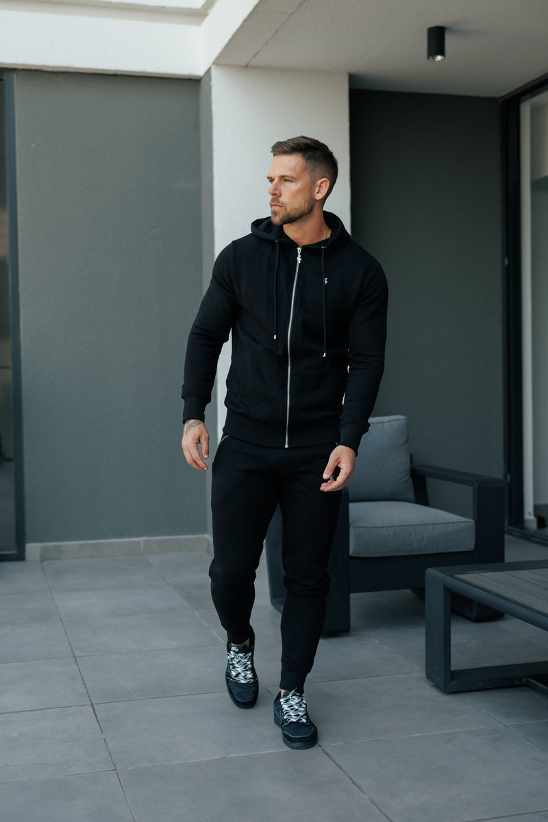 FS Black / Silver Full Zip Hoodie with Pockets - FSH1247