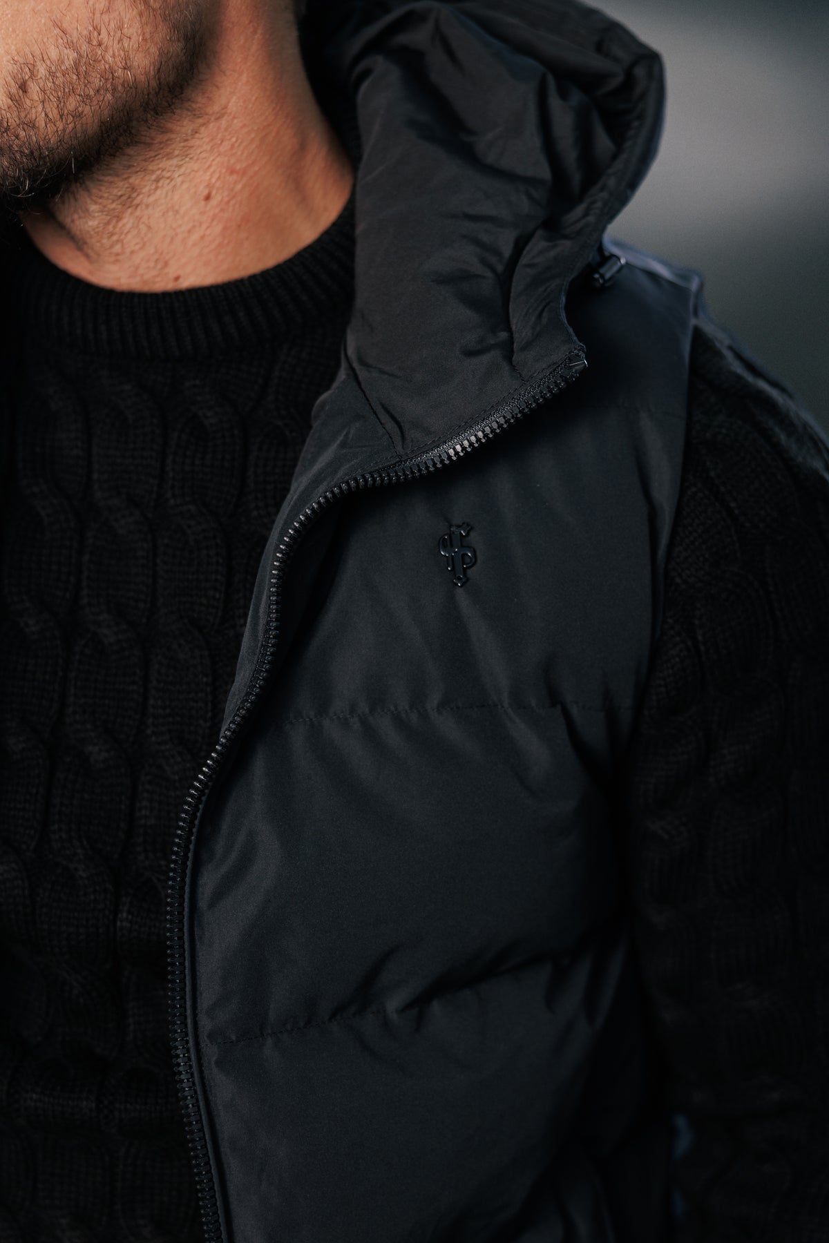 Black Padded Hooded Gilet - FSN235 (PRE ORDER 24TH OCTOBER)