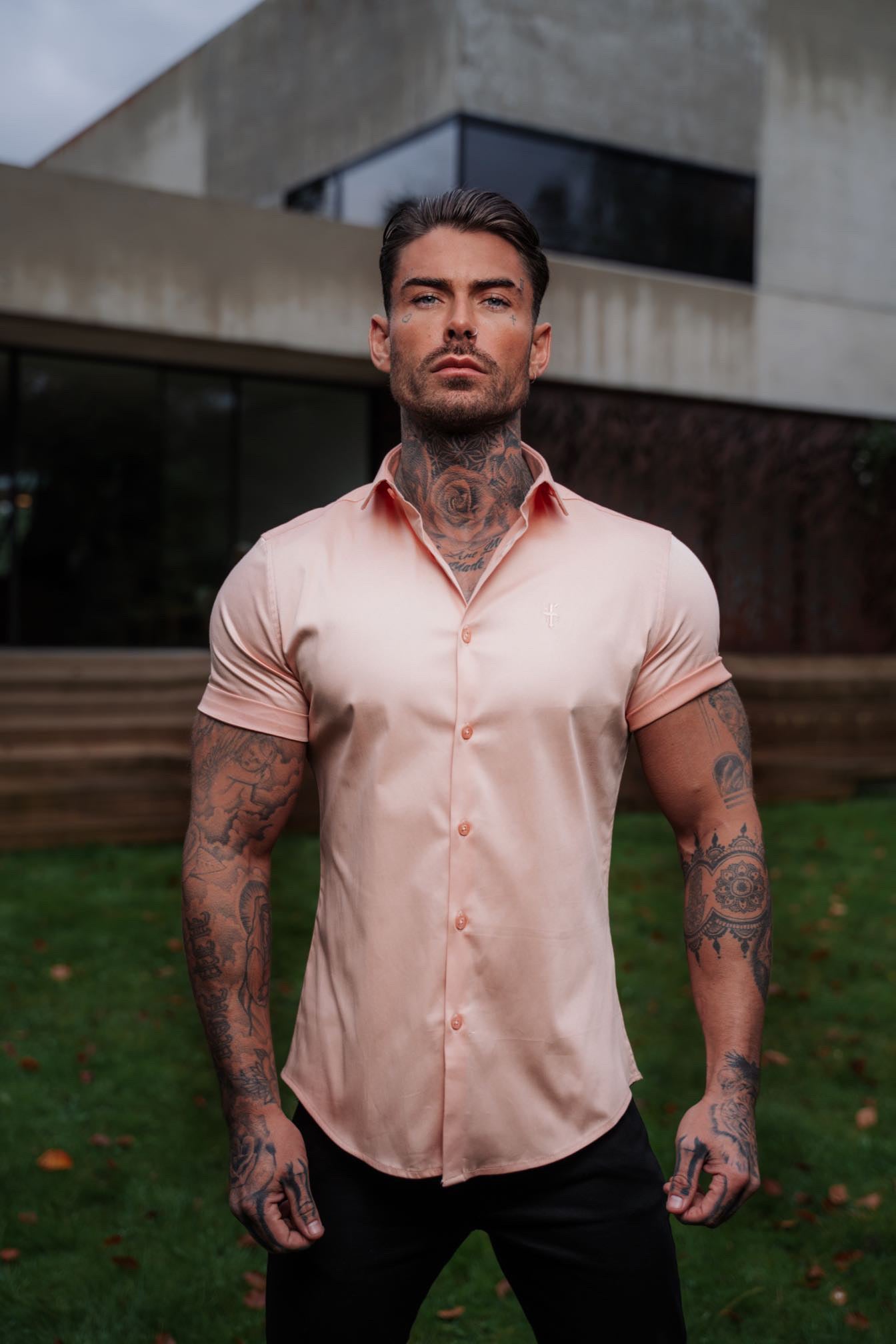 Slim Sateen Peach Short Sleeve - FS964