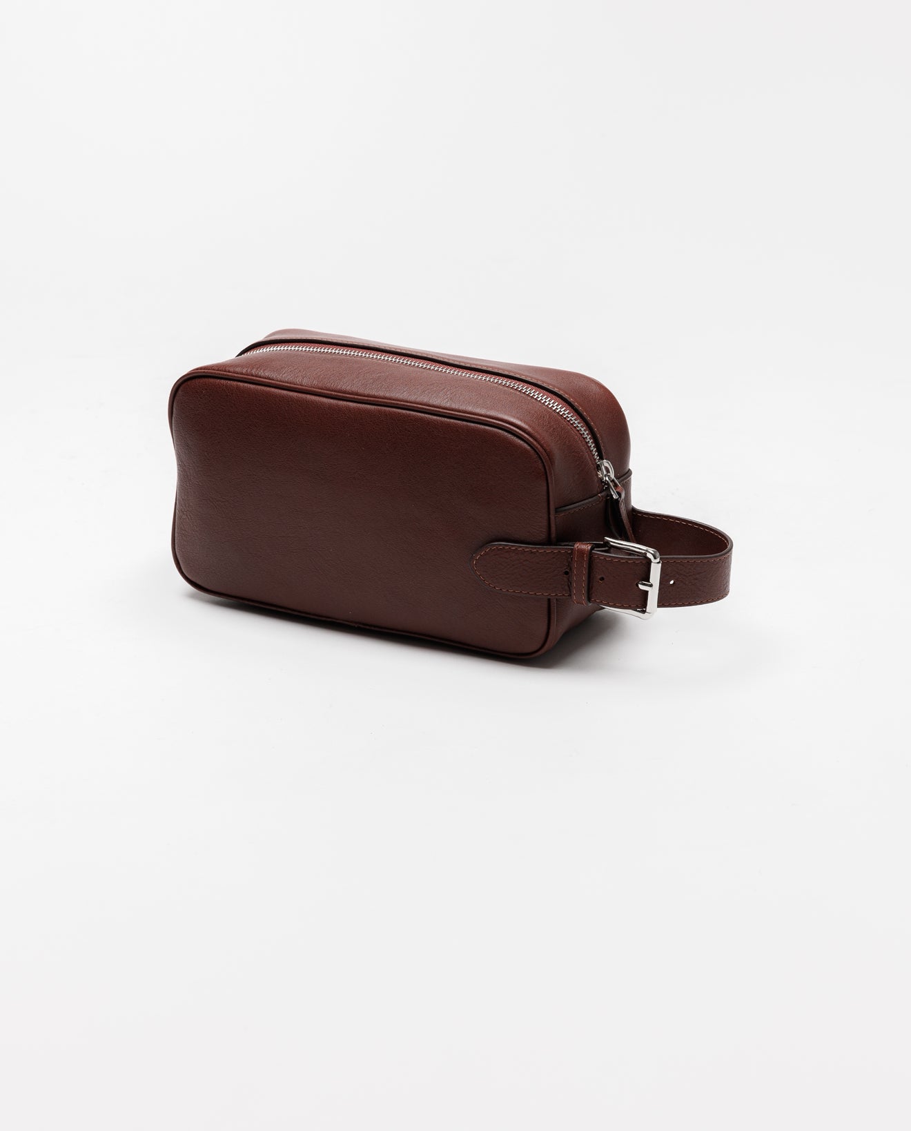 Dark Tan Leather Wash Bag - FSH1393